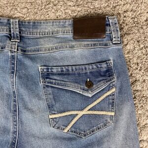 TK Axel Slim Boot Jeans Mens 40x32 Blue Denim Faded Casual Stretch Flap Pocket